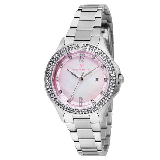 TechnoMarine Luna Tides Women's Watch w/ Mother of Pearl Dial - 33mm, Steel