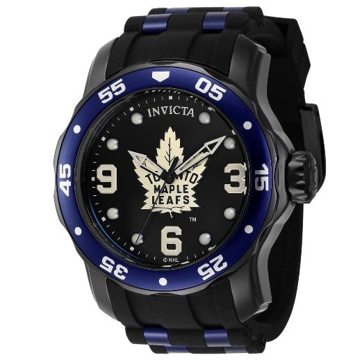 Invicta NHL Toronto Maple Leafs Men's Watch - 48mm, Black, Blue