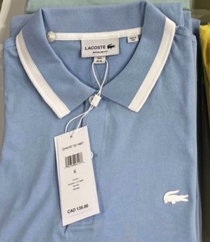 Lacoste Polo Mens Size Large