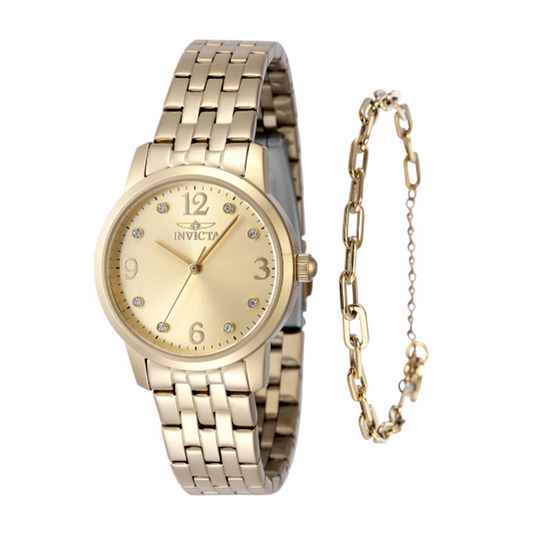 Invicta Angel Women's Watch - 32mm, Gold With Bracelet Set