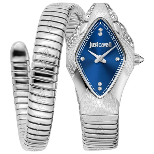 Just Cavalli Snake Quartz Dark Blue Dial Women's Watch