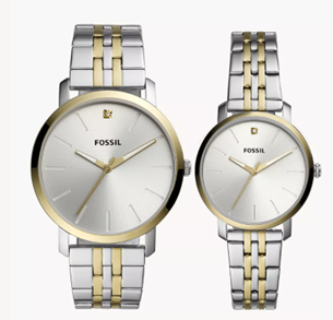 His and Her Lux Luther Three-Hand Two-Tone Stainless Steel Watch Gift Set
