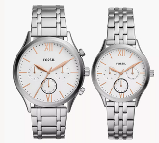 His and Her Fenmore Multifunction Stainless Steel Watch Gift Set