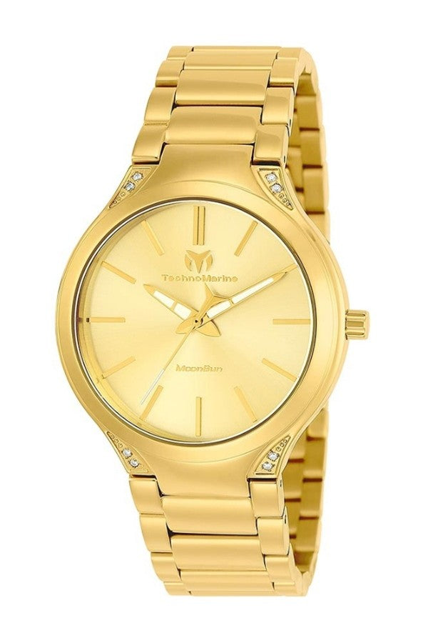 Technomarine Moonsun Quartz Gold Dial Women's Watch 38mm