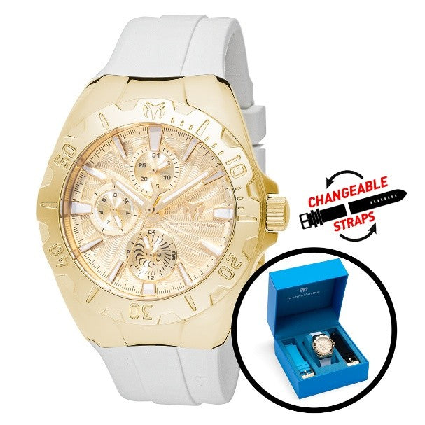 TechnoMarine Cruise Original Unisex Watch - 40mm, White, Blue, Black with Interchangeable Strap