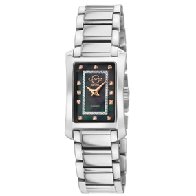 GV2 by Gevril Luino Diamond Quartz Black Mother-of-Pearl Dial Women's Watch