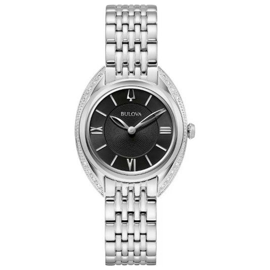 Bulova Classic Quartz Black Dial Women's Watch 30mm