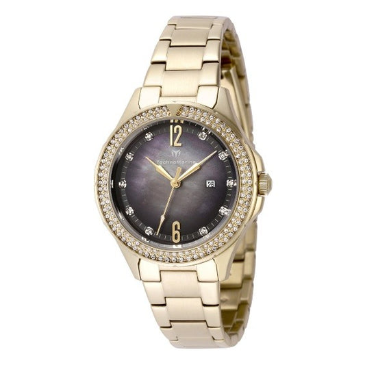 TechnoMarine Luna Tides Women's Watch w/ Mother of Pearl Dial - 33mm, Gold