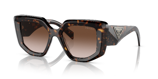 Prada Brown Gradient Irregular Ladies Sunglasses