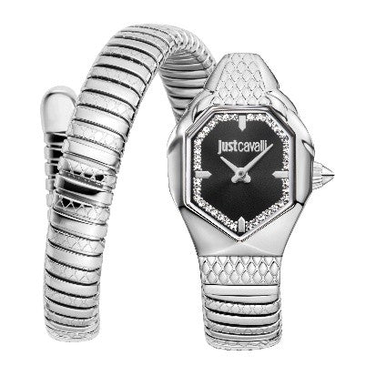 Just Cavalli Snake Quartz Black Dial Women's Watch