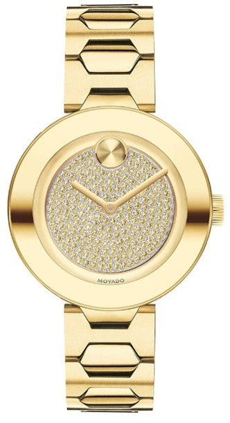 Movado Bold Pave Crystal Dial Ladies Watch
