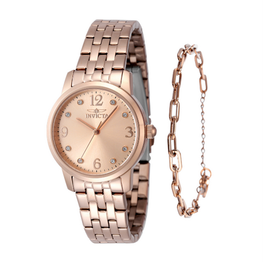 Invicta Angel Women's Watch - 32mm, Rose Gold With Bracelet Set