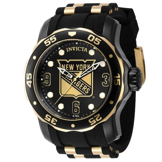 Invicta NHL New York Rangers Men's Watch - 48mm, Gold, Black