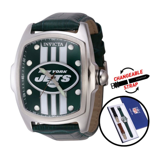 Invicta NFL New York Jets Men's Watch - 47mm, Green with Interchangeable Strap