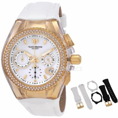 Technomarine Cruise Chronograph Quartz Crystal White Dial Ladies Watch
