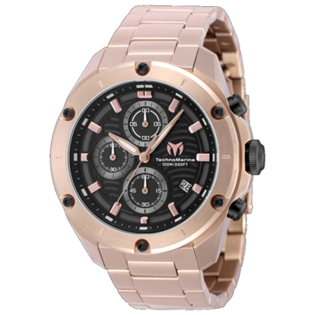 TechnoMarine Oceanico Quartz Black Dial Men's Watch 44mm
