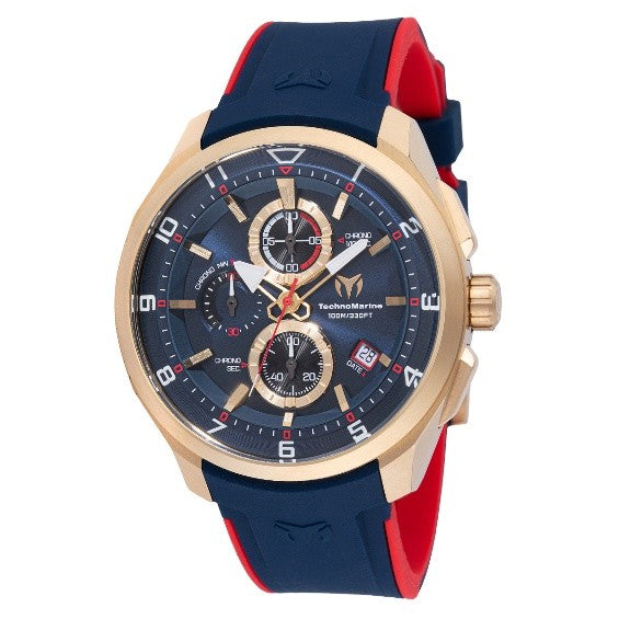 TechnoMarine Ocean Quantum Men's Watch - 44mm, Navy Blue, Red