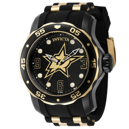 Invicta NHL Dallas Stars Men's Watch - 48mm, Gold, Black