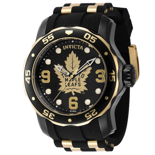 Invicta NHL Toronto Maple Leafs Men's Watch - 48mm, Gold, Black