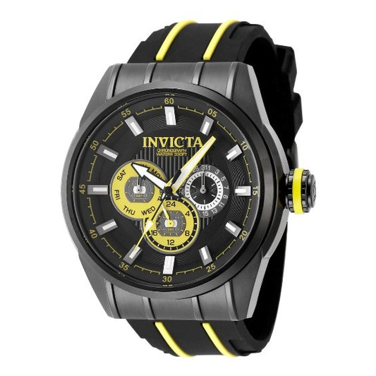 Invicta Speedway Trackline Men's Watch - 48mm, Yellow, Black