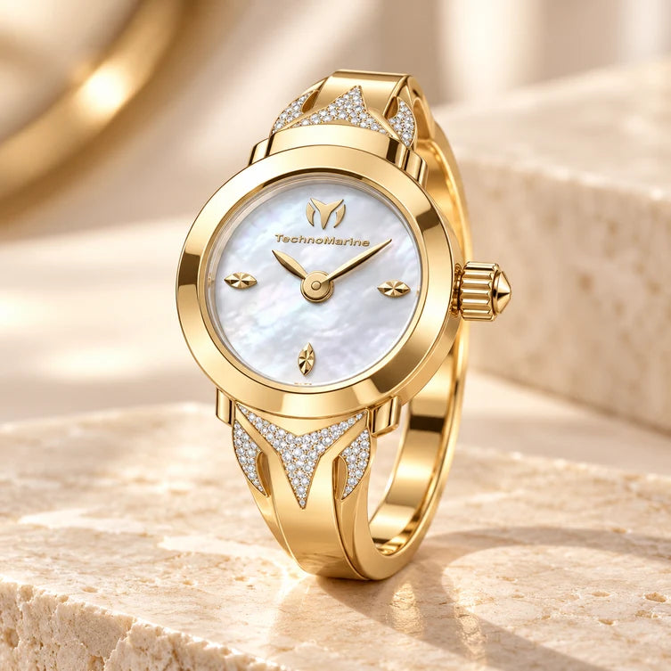 PRE ORDER: TechnoMarine Tempo Anello Ring Women's Watch w/ Mother of Pearl Dial