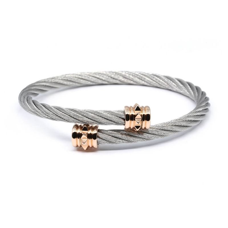 Bangle Stainless Grey and Rose Gold