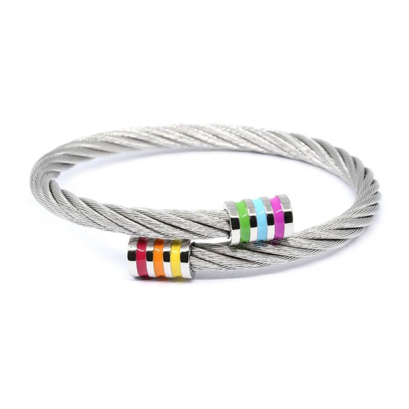 CHARRIOLRainbow Stainless Cable Bangle, Size M
