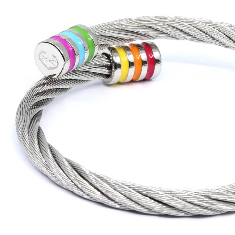 CHARRIOLRainbow Stainless Cable Bangle, Size M