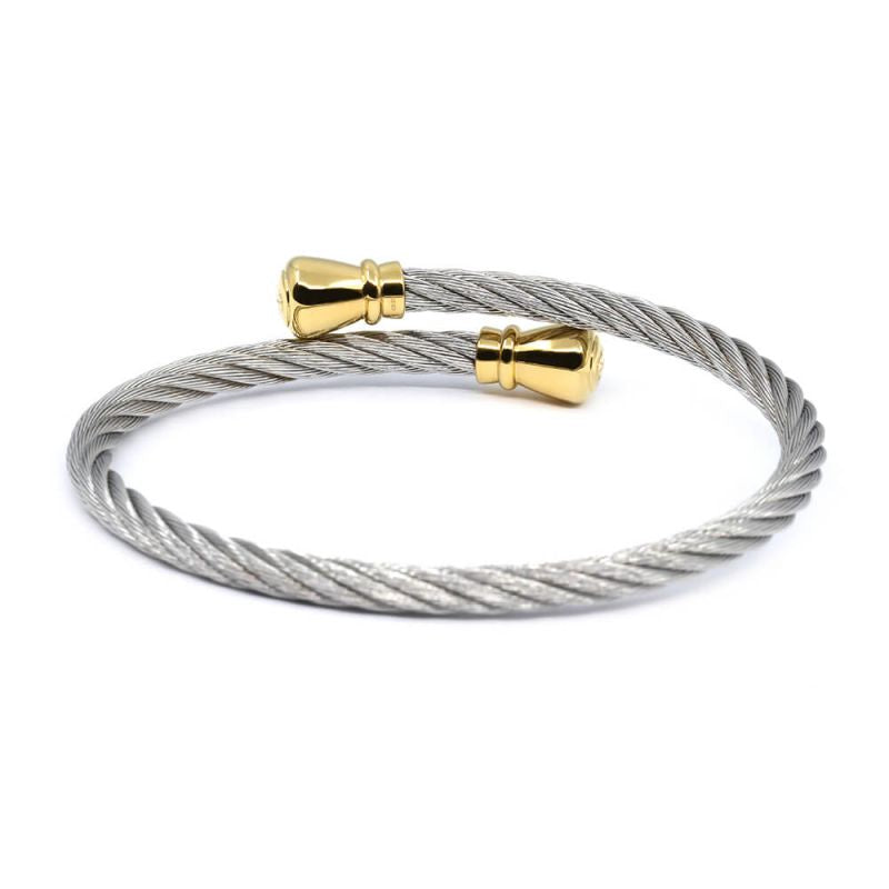 CHARRIOLStainless Steel Cable Yellow Gold Pvd Bangle