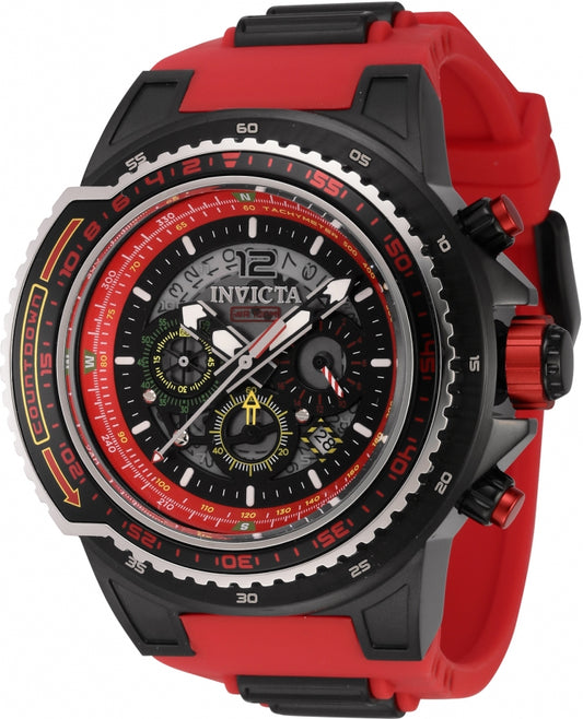 Invicta Aviator Men's Watch - 53.5mm, Black, Red