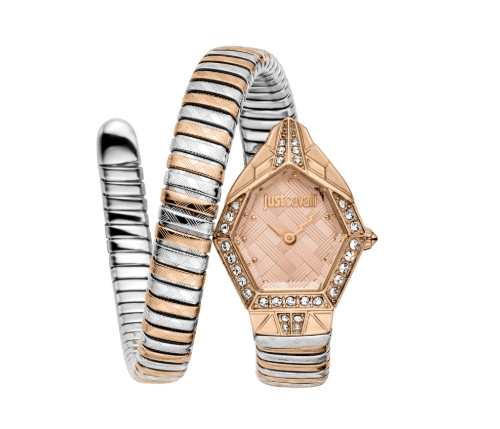 Just Cavalli Snake Quartz Rose Gold Dial Women's Watch