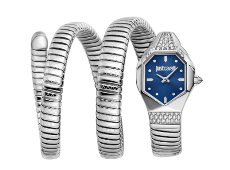 Just Cavalli Snake Quartz Dark Blue Dial Women's Watch