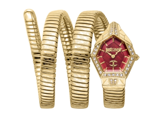 Just Cavalli Snake Quartz Red Dial Women's Watch