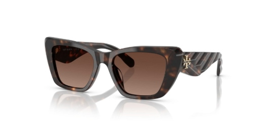 Tory Burch Women's Polarized Brown Cat-Eye Sunglasses