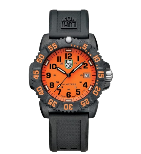 Luminox Men's Sea Lion X2.2079 Black/Orange Dial Polyurethane Watch