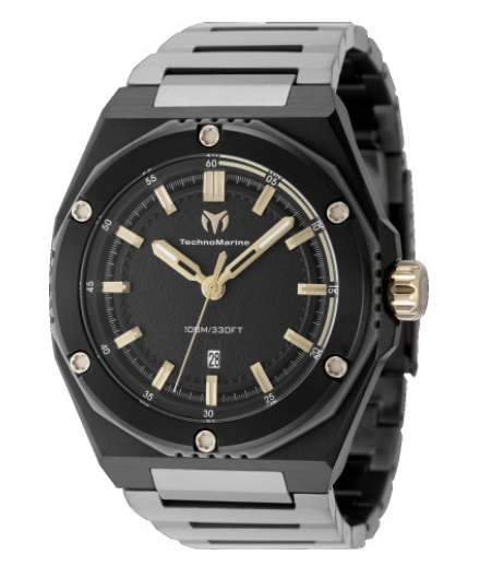 TechnoMarine Coral Legacy Quartz Black Dial Men's Watch 45mm
