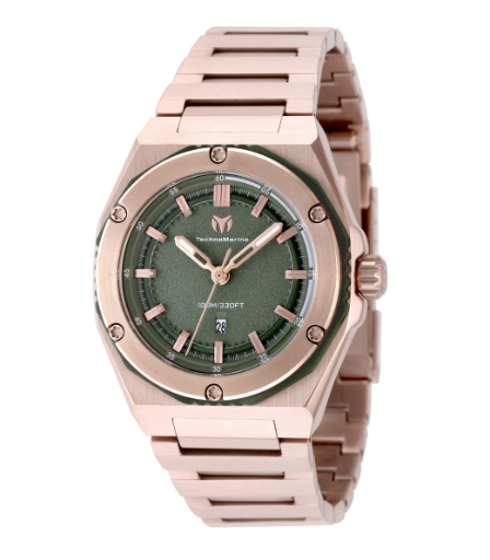 Technomarine Coral Legacy Quartz Olive Green Dial Women's Watch- 36mm, Rose Gold