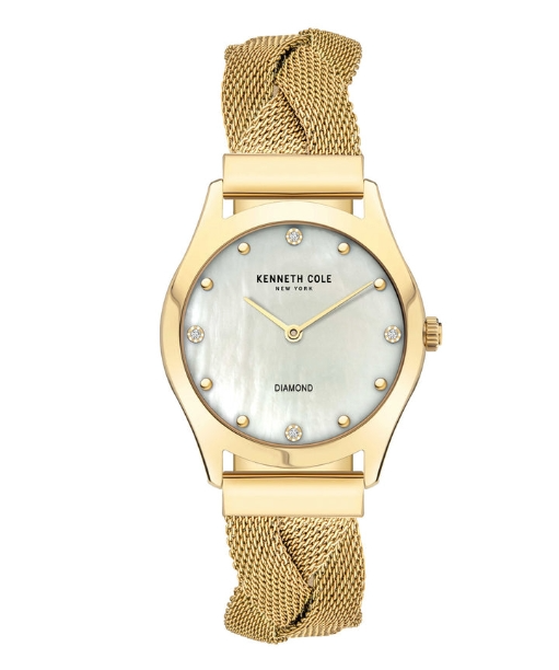 Kenneth Cole Quartz Yellow Mother-of-Pearl Dial Women's Watch
