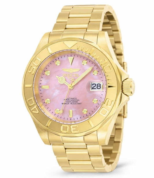 Invicta Pro Diver Automatic Womens Watch w/ Mother of Pearl Dial - 40mm, Gold