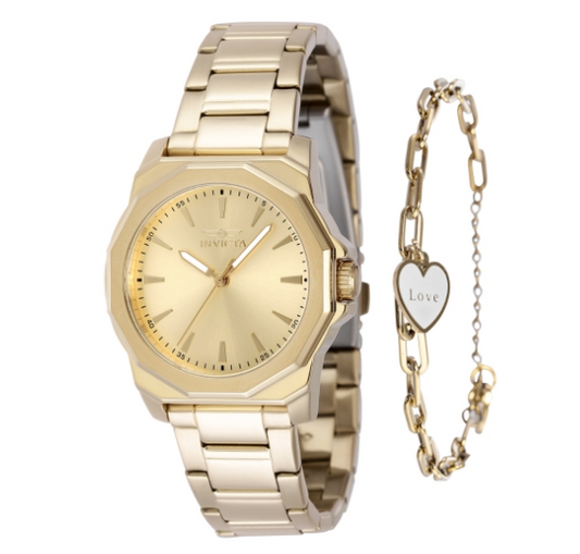 Invicta Speedway Women's Watch - 34mm, Gold With Bracelet Set