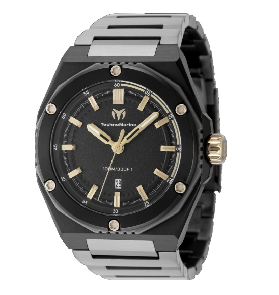 TechnoMarine Coral Legacy Quartz Black Dial Men's Watch 45mm