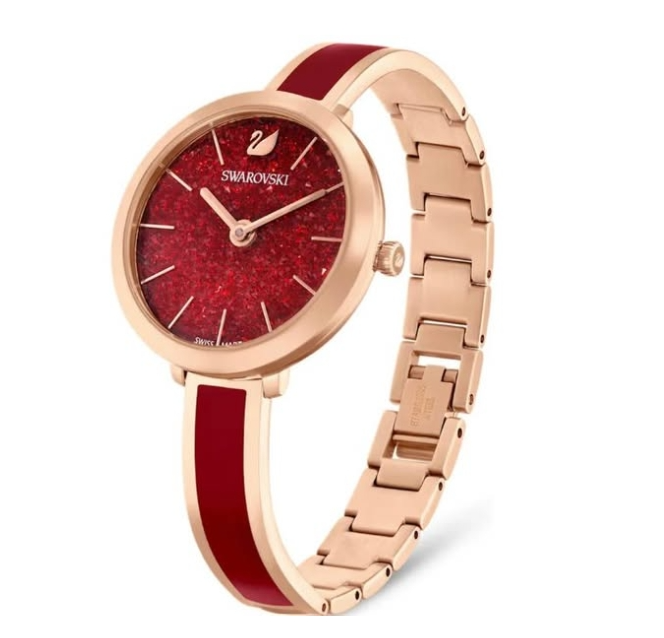 Swarovski Crystalline Quartz Red Dial Women's Watch