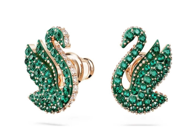 Swarovski Women's Swan Green Crystal Earrings