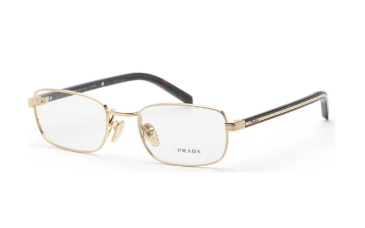 Prada Women's Gold Rectangular Opticals
