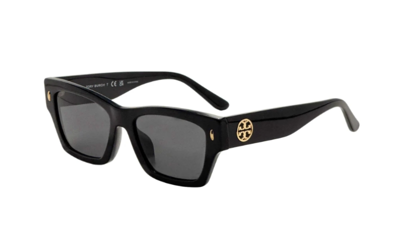 Tory burch Women's Black Rectangular Sunglasses