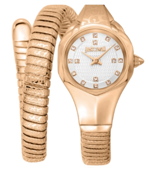 Just Cavalli Snake Quartz Silver Dial Women's Watch