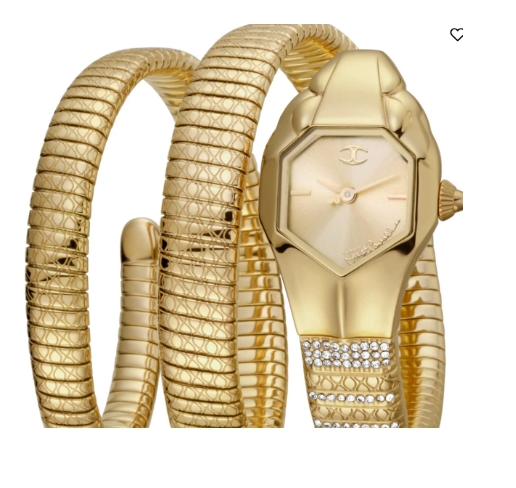 Just Cavalli Glam Snake Quartz Champagne Dial Women's Watch