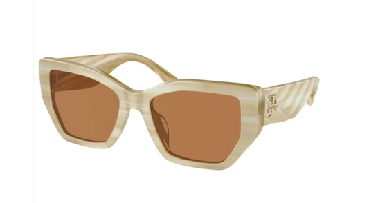 Tory Burch Women's 53mm Ivory Horn Beige Sunglasses