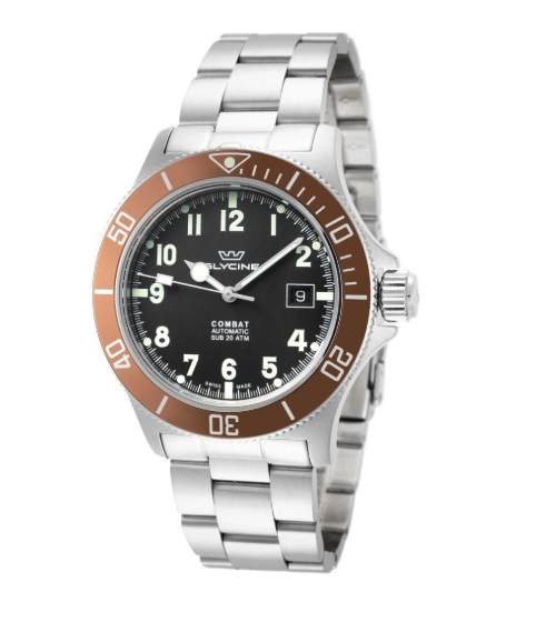 Glycine Combat Sub Automatic Black Dial Men's Watch