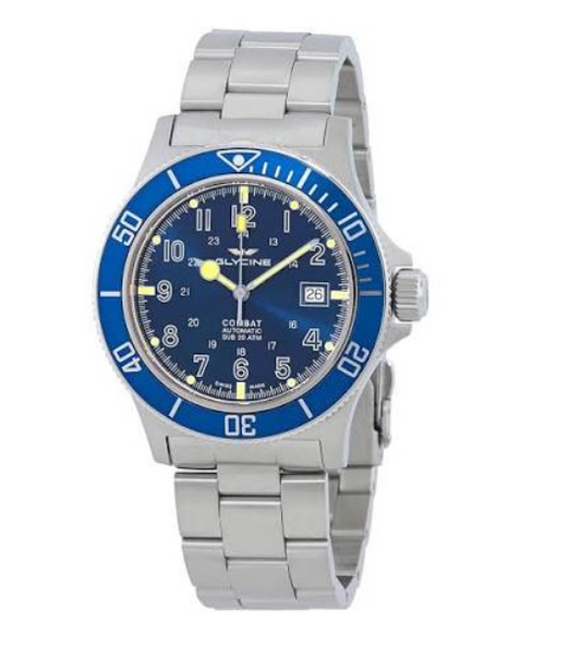 Glycine Combat Sub Automatic Blue Dial Men's Watch